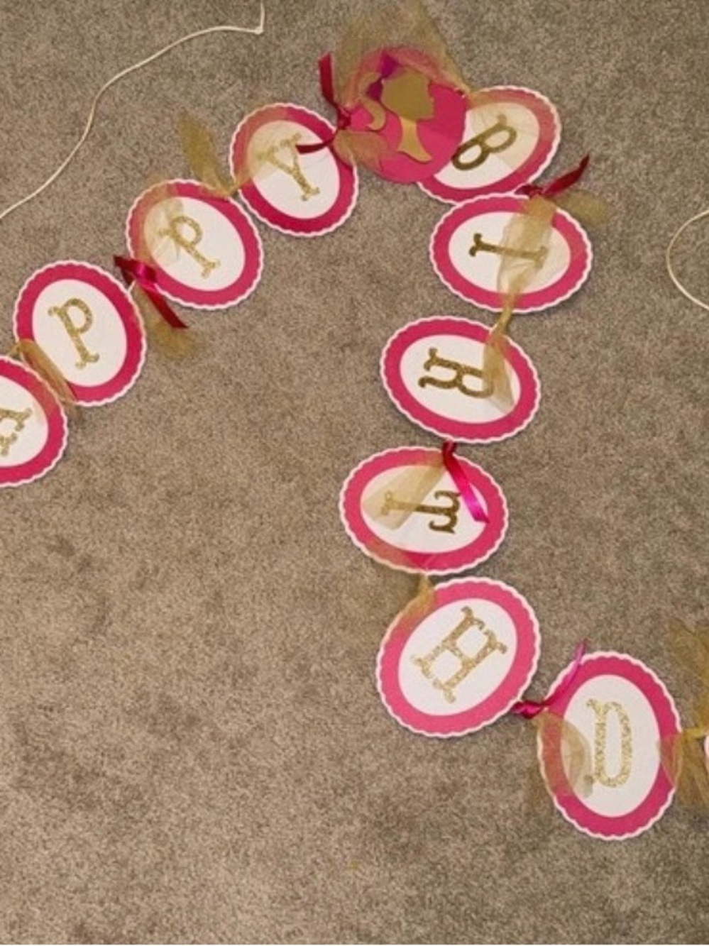 Happy Birthday Pink & Gold Banner